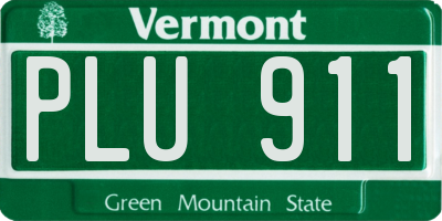VT license plate PLU911