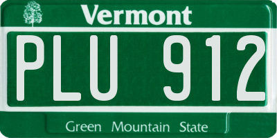 VT license plate PLU912