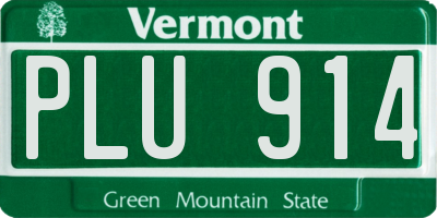 VT license plate PLU914