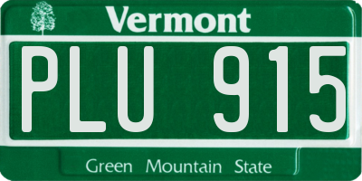 VT license plate PLU915