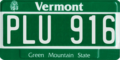 VT license plate PLU916