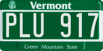VT license plate PLU917