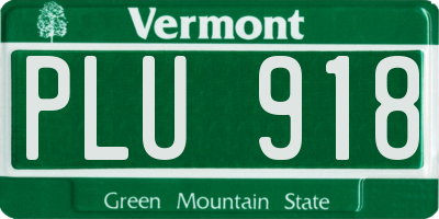 VT license plate PLU918