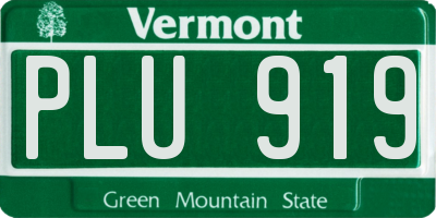 VT license plate PLU919