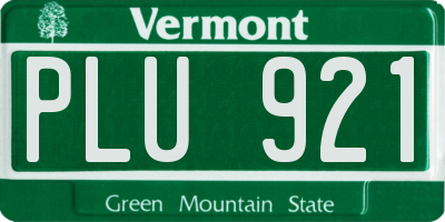 VT license plate PLU921