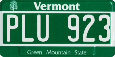 VT license plate PLU923