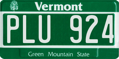 VT license plate PLU924