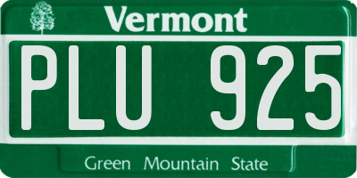 VT license plate PLU925