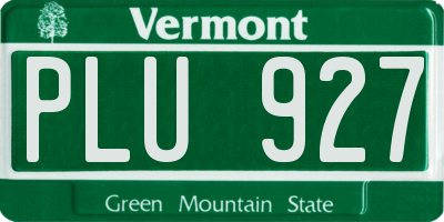 VT license plate PLU927