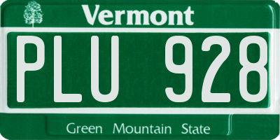VT license plate PLU928