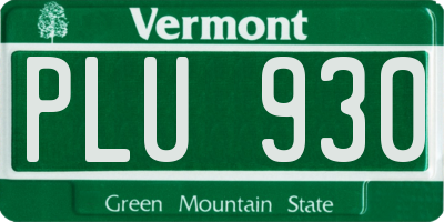 VT license plate PLU930