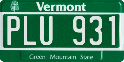 VT license plate PLU931