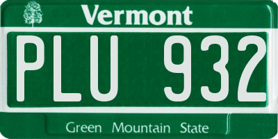 VT license plate PLU932