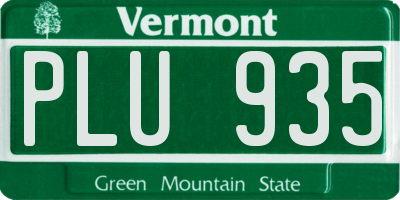 VT license plate PLU935