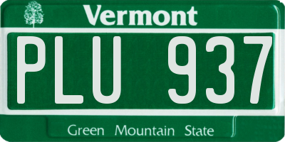 VT license plate PLU937