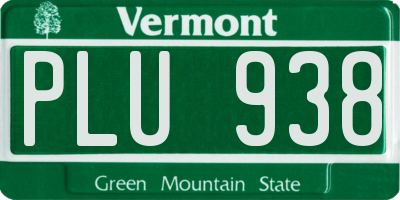 VT license plate PLU938
