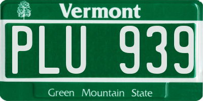 VT license plate PLU939