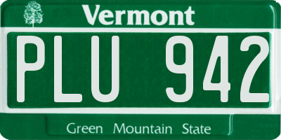 VT license plate PLU942