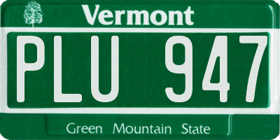 VT license plate PLU947