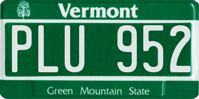 VT license plate PLU952