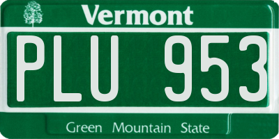VT license plate PLU953
