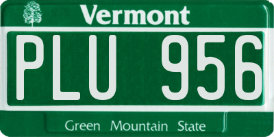 VT license plate PLU956