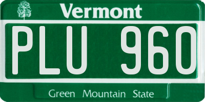 VT license plate PLU960