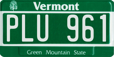 VT license plate PLU961