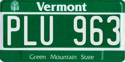 VT license plate PLU963