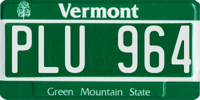 VT license plate PLU964