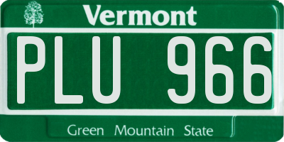 VT license plate PLU966