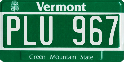 VT license plate PLU967