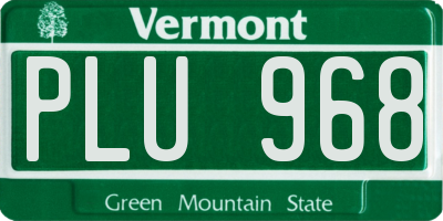 VT license plate PLU968