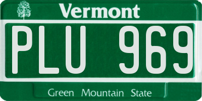 VT license plate PLU969