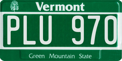 VT license plate PLU970