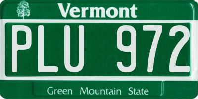 VT license plate PLU972