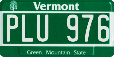VT license plate PLU976