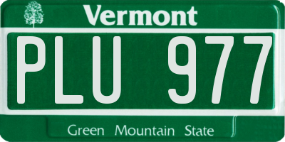 VT license plate PLU977