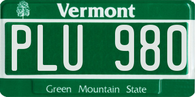 VT license plate PLU980