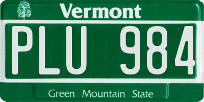 VT license plate PLU984