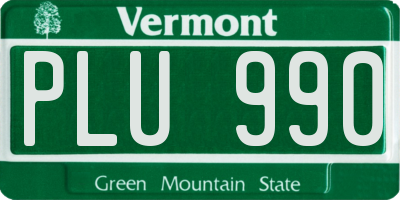 VT license plate PLU990