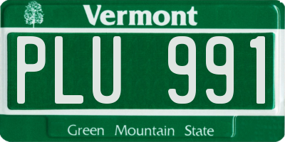 VT license plate PLU991