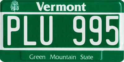 VT license plate PLU995