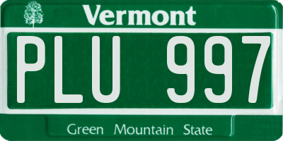 VT license plate PLU997