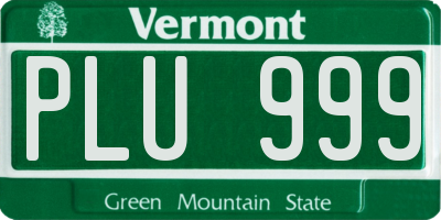 VT license plate PLU999