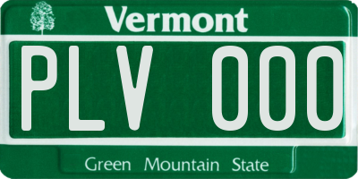 VT license plate PLV000