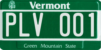 VT license plate PLV001