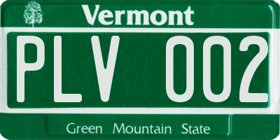 VT license plate PLV002