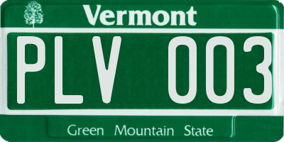 VT license plate PLV003