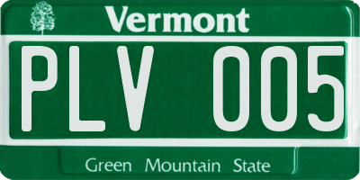 VT license plate PLV005